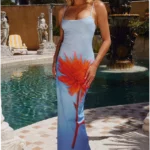 Sexy printed slip dress with a fitted silhouette