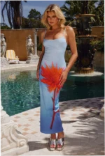 Sexy printed slip dress with a fitted silhouette
