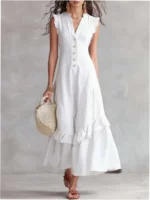 Summer New Style Elegant Minimalist Sleeveless Dress for Women