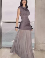 Bodycon Slimming Mesh Patchwork Irregular Dress - Image 4