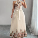 Fashionable Printed Pleated Maxi Dress - Image 8