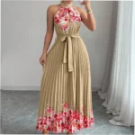 Fashionable Printed Pleated Maxi Dress - Image 15
