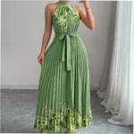Fashionable Printed Pleated Maxi Dress - Image 14